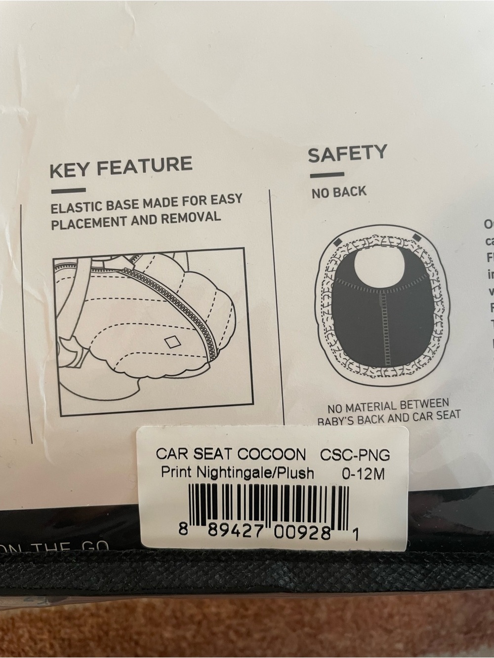 7 A.M. Enfant Cocoon Car Seat Cover — Print Nightingale/Plush - Picture 6 of 6